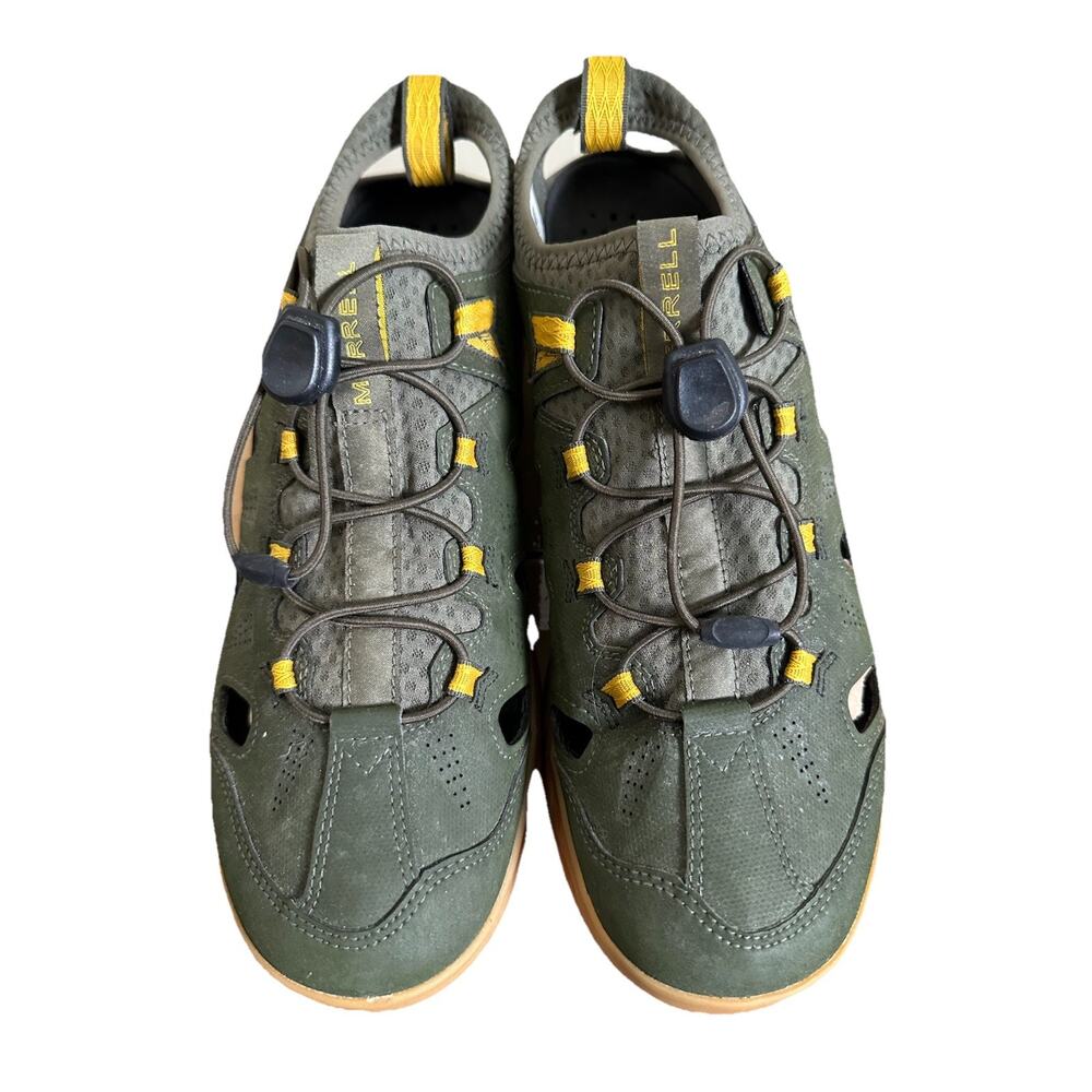 MERRELL Men's Tideriser Sieve Boat Shoe Olive Green 11.5 J84819